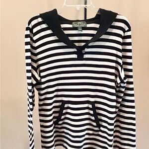 Ralph Lauren Black and White Striped Top